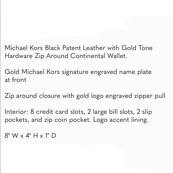 Michael Kors JET SET ZIPAROUND CONTINENTAL BLACK WALLET - Picture 14 of 14